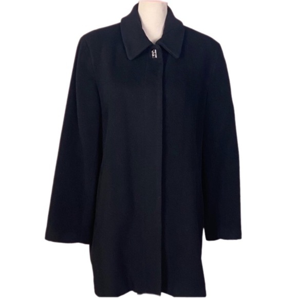 LIZ CLAIBORNE black mid-length fully lined winter coat in size 12. EUC - Picture 3 of 9